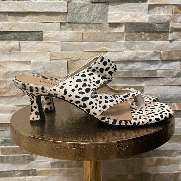 VanEli Size 9 Pony Hair Heels | Spotted Animal Print, Kitten Heel, Y2K Mules - Picture 5 of 11